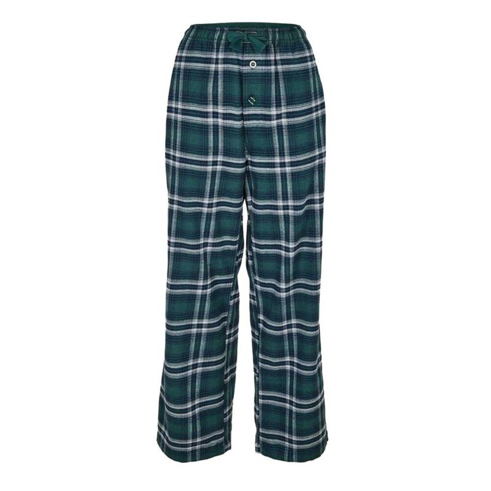 Jack Wills Mens Flannel Plaid Relaxed Fit Pajama Bottoms / Pine